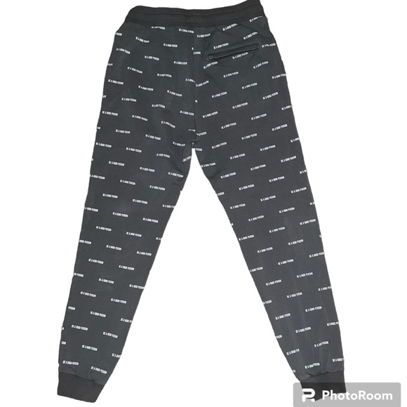 Be a Good Person grey sweatpants zipper pockets elastic waistband elastic ankle - Picture 2 of 12